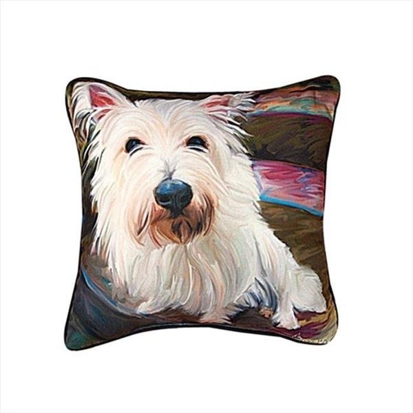 Manual Woodworkers & Weavers Manual Woodworkers and Weavers SLLWWS Paws And Whiskers Little Westie Printed Pillow 18 X 18 in. SLLWWS